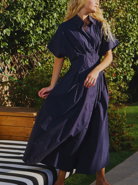 Estate Midi Dress in Navy