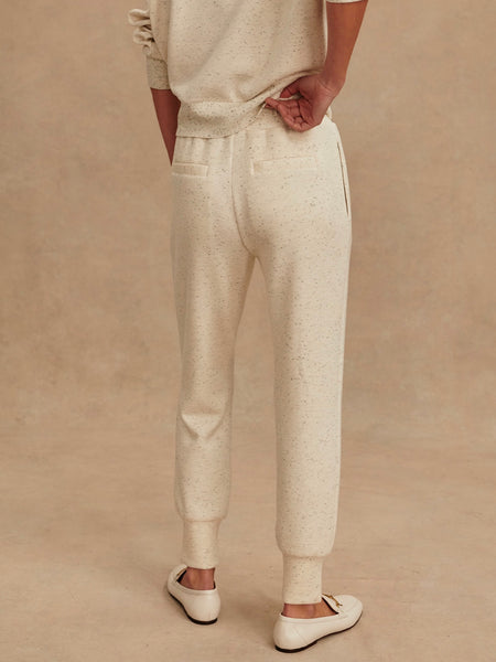 The Slim Cuff Pant 25 in Ivory Marl Fleck