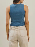 Dazzled Denim Vest in Blue
