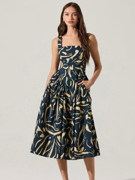 Vinya Dress in Navy Sketch
