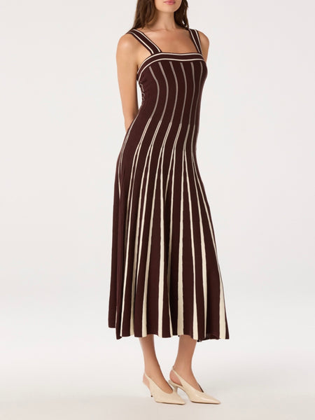 Marlen Dress in Brown Cream