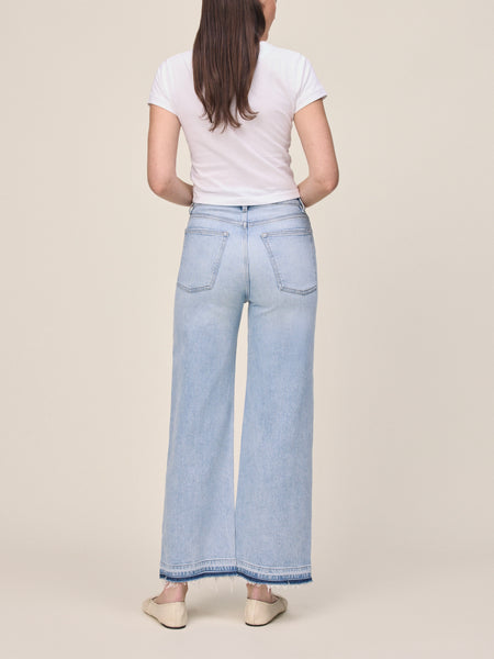 ICN Cropped Wide Leg Jean in Ice Age