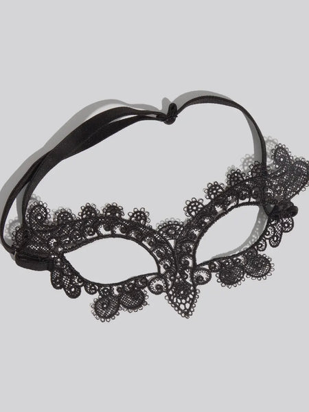 Lace Headband & Mask in Black Cat