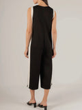 Adelaide Contrast Stripe Jumpsuit in Black