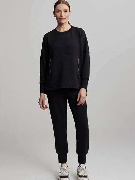 Paige Longline Sweat in Black