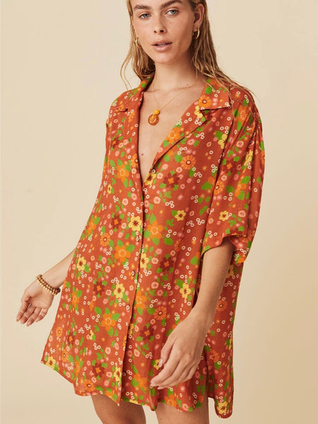 Impala Lily Shirt Dress in Gold