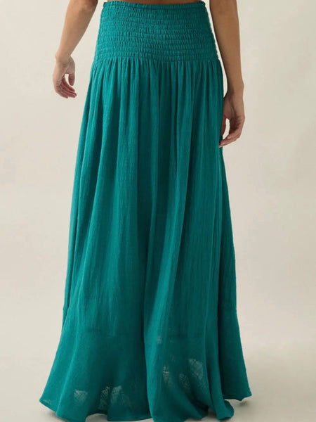 Gauze To Go Maxi Skirt in Tropical Teal