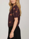 Dancing & Prancing Sweater in Wine