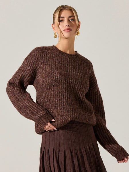 Janie Top in Blue Rust Polkdot