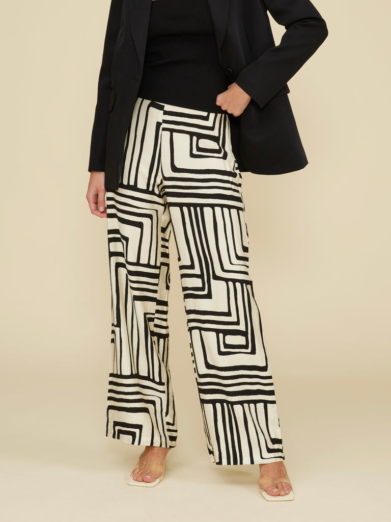 Rue Pant in Black & Cream