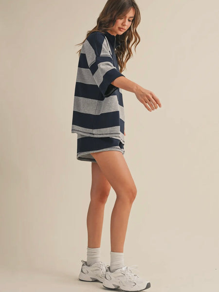 Take A Break Stripe Set in Navy Combo