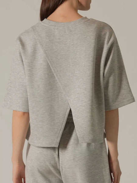 Hazel Overlap Back Top in Grey