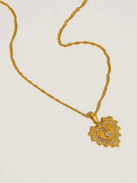Valea CZ Heart Pendant Necklace