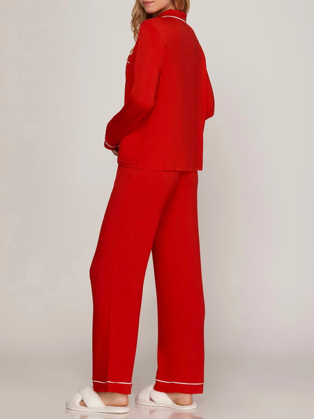 Cozy As Can Be PJ Set in Red