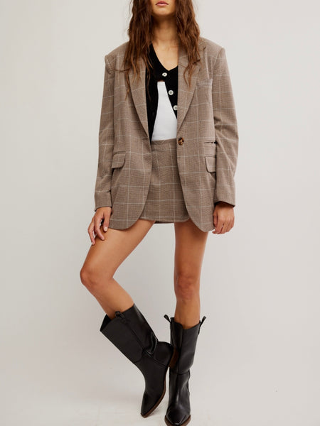 Paradise Found Menswear Skort in Chocolate Combo