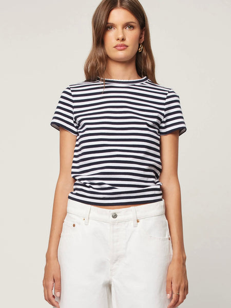 Paros Tee in Navy Stripe