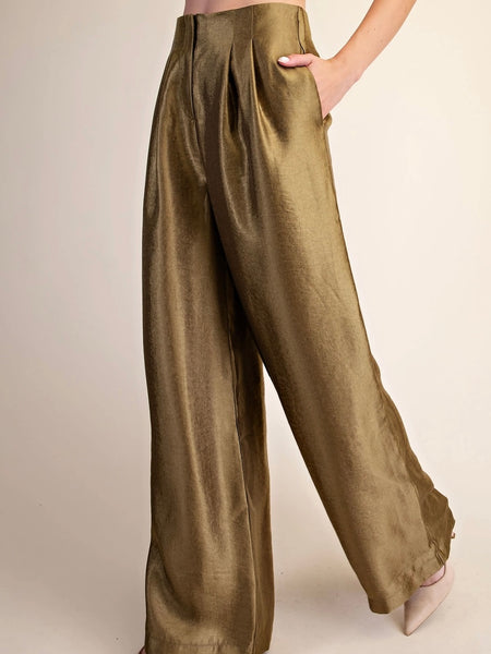 Pedal To The Metal(lic) Pant in Olive