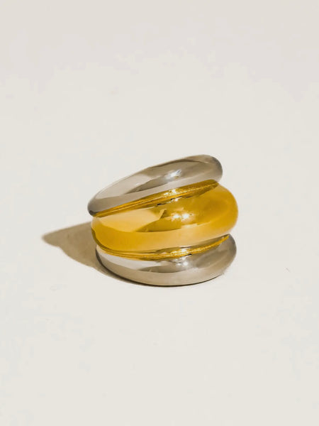 Daelen Dome Ring in Two Tone