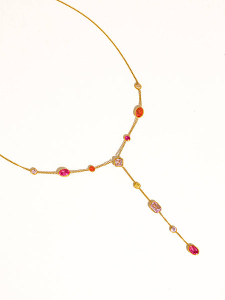 Briennon Beaded Y Necklace in Multi