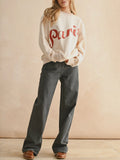 Paris, Please! Sweatshirt in Cream