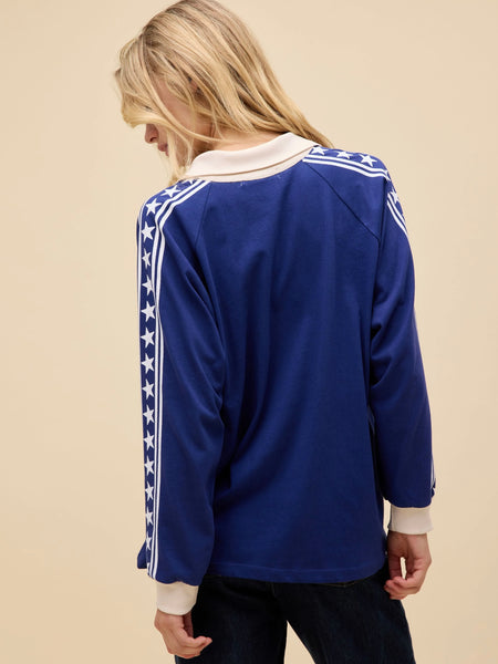 Los Angeles Stars Raglan Ruby Long Sleeve in Estate Blue