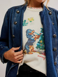 Merry Meowy Tee in Ivory Combo