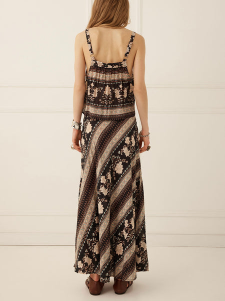 Petalwood Maxi Skirt in Nightfall