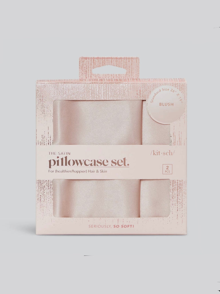 Holiday Satin Pillowcase Set in Blush