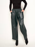 Bryan Faux Leather Pant in Emerald