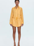 Amelie Romper in Papaya Stripe