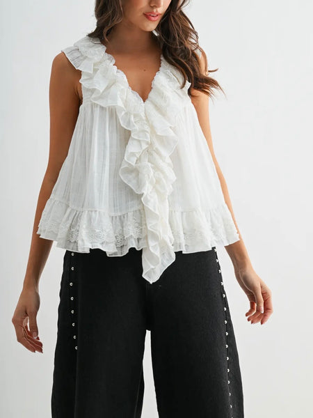 In Outer Lace Blouse in Ivory