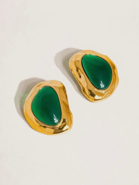 Mei Statement Earring in Green