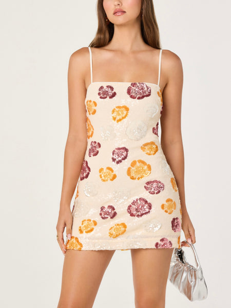 Abelia Dress in Ivory Multi Floral