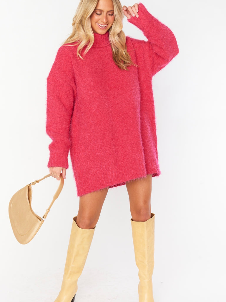 Timmy Tunic Sweater in Pink Rose Knit