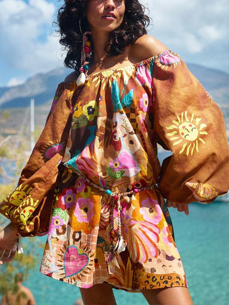 Birth of Venus Tunic Dress in Caramel