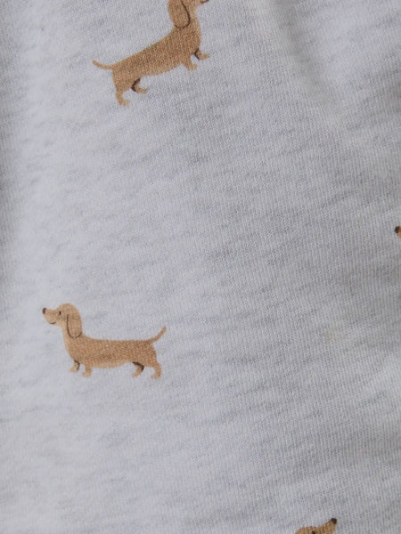 Stretched Out Shorts in Doggy Print Grey