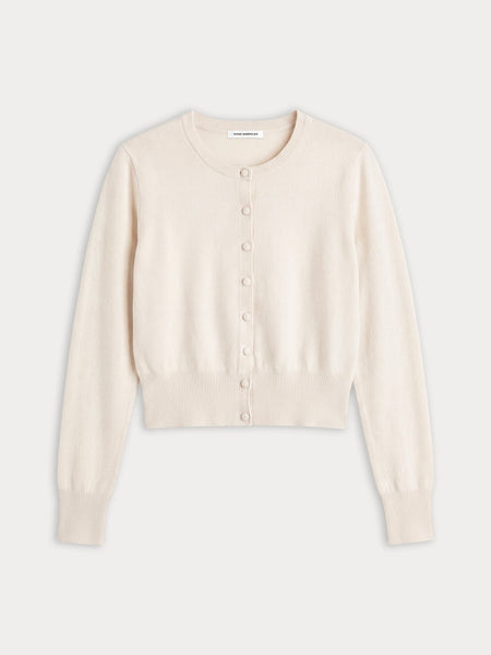 The Fine Knit Cardigan in Pearl