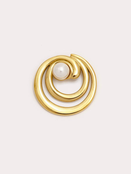 Swirl Pearl Brooch