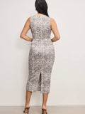 Slinky Jersey Ruched Midi Dress in Snake
