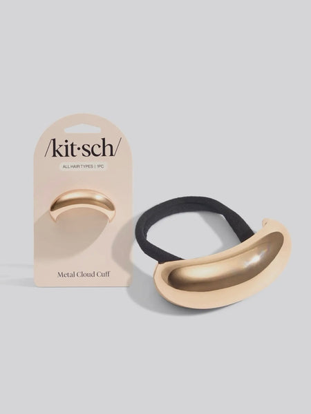 Gold Metal Cloud Cuff in Medium