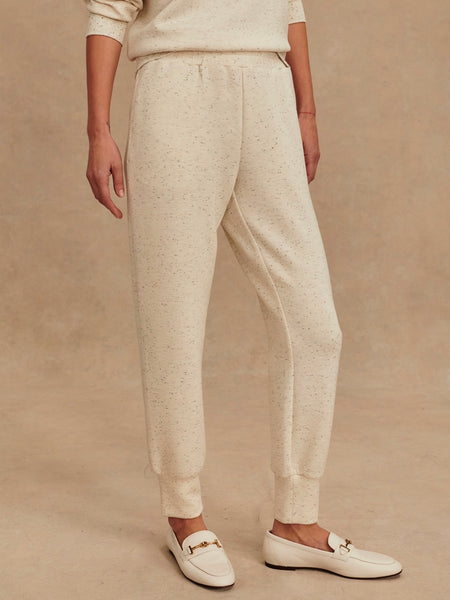 The Slim Cuff Pant 25 in Ivory Marl Fleck