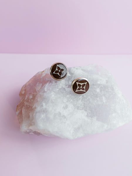 Repurposed Brown Flower Stud