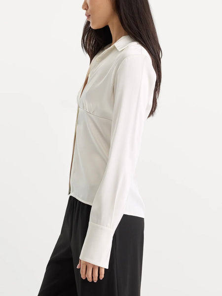 The Satin Femme Shirt in Chalk