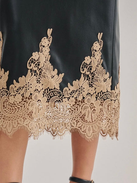 Sassy But Sweet Midi Skirt in Black