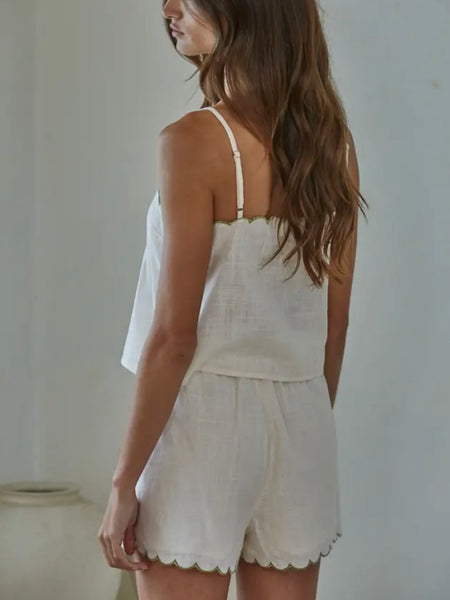 Storybook Embroidered Tank in Natural