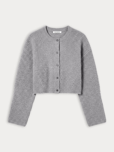 The Chunky Knit Cardigan in Heather Grey
