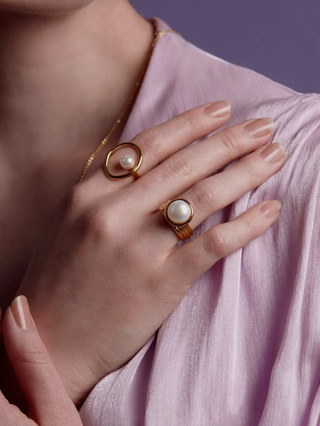 Encircled Pearl Ring