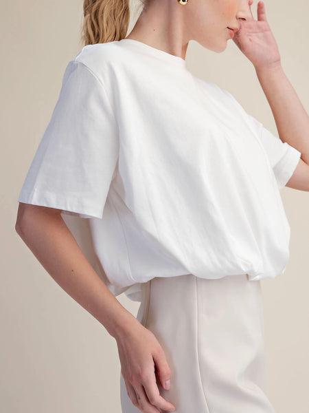 Bubbling Over Cropped Tee in White