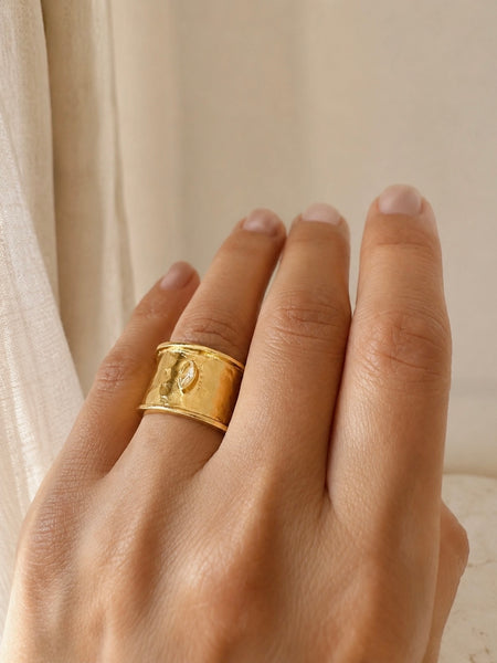 Ela Gold CZ Ring