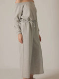 Hudson Off Shoulder Jumpsuit in Heather Grey